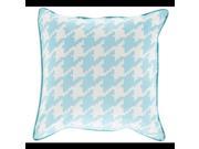 18 Light Blue Ivory and Blue Hounds Tooth Decorative Throw Pillow