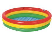 59 Blood Orange Yellow and Green Ringed Round Inflatable Baby Swimming Pool