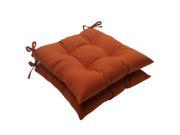 Set of 2 Cinnamon Burnt Orange Outdoor Patio Tufted Seat Cushions 19
