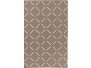 9 x 13 Diamond Fences Brown Taupe and Ivory White Area Throw Rug