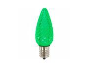 Pack of 4 Faceted Transparent Green LED C9 Christmas Replacement Bulbs