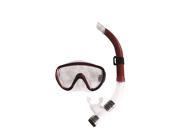 Burgundy Red Black and Clear Zray Teen Young Adult Scuba Mask and Snorkel Dive Set