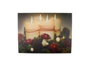 LED Lighted Flickering Holiday Candles Christmas Canvas Wall Art 11.75 x 15.75