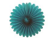Club Pack of 72 Festive Turquoise Mini Tissue Paper Fan Hanging Party Decorations 6