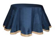 Seaside Treasures Navy Blue Table Cloth with Beige Jute Edge 96 D