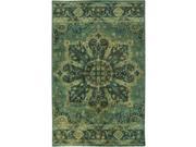 8 x 11 Antheias Medley Forest and Jade Green Hand Tufted Wool Area Throw Rug