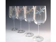 Set of 4 Gecko Etched Tall Wine Drinking Glasses 16 ounces