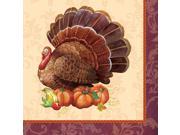 Club Pack of 192 Thanksgiving Elegance 2 Ply Paper Party Lunch Napkins 6.5