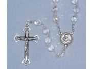 Iridescent Crystal Lourdes Beaded Rosary with 8MM Glass Beads 22