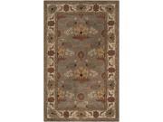 2 x 3 Country Flowers Bronze Adobe and Khaki Decorative Wool Area Throw Rug