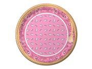 Club Pack of 96 Pink Bandana Cowgirl Disposable Paper Party Dinner Plates 9