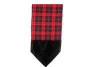 72 Alpine Chic Red and Black Plaid Table Runner with Velveteen Tips