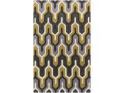 9 x 13 Egyptian Tefnut Mustard Yellow and Gray Hand Tufted Area Throw Rug