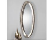 55 Hand Hammered Metal Silver Plated Elongated Oval Wall Mirror