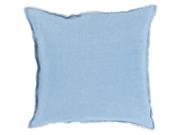 20 Sky Blue Eyelash Linen Throw Pillow