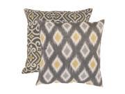 2 Eco Friendly Moroccan Flair Graphite and Chartreuse Throw Pillows 18 x 18