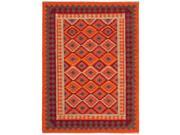 2 x 3 Red and Orange Izmir Flat Weave Hand Woven Wool Area Throw Rug