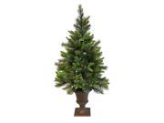 3.5 Pre Lit Battery Operated Cashmere Potted Christmas Tree Clear LED Lights