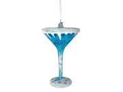 Happy Hour Mouth Blown Glass Snowflake Martini Christmas Ornament 5.5