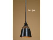 55 Bronze Oil Rubbed and Curled Black Marble Mini Pendant Light