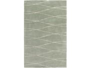 2 x 3 Serene Silhouette Moss Green and Ivory White Hand Tufted Area Throw Rug