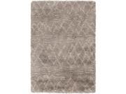9 x 12 Grotto Motif Beaver Brown and Ivory Wool Area Throw Rug