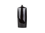 Athens Inspired Glossy Rich Black Decorative Flower Vase 11.4