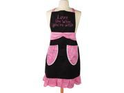 30 Love The Wine You re With Black and Pink Women s Grilling Chef s Apron