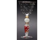 Set of 2 Holly Berries Branch Wine Drinking Glass with Embossed Dots 13 Oz.