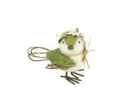 6.25 Green White and Brown Decorative Standing Spring Bird Table Top Figure