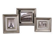 Set of 3 Antiqued Mirror and Silver Finish 4x6 5x7 8x10 Photo Picture Frames