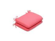 Set of 2 Chroma Watermelon Pink Outdoor Patio Chair Cushions 18.5
