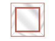 30 Modern StyleCandy Apple Red Striped Beveled Framed Square Wall Mirror