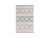 2 x 3 Spirited Santa Fe Beige Turquoise and Gray Hand Crafted Area Throw Rug