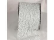 Silver Flowers Lacy Wired Craft Ribbon 4 x 20 Yards