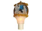 7 Shimmering Gold and White Holy Family Glass Disk Christmas Night Light