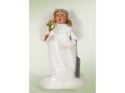 9.5 Decorative Angel Girl in White with Bell Christmas Table Top Figure