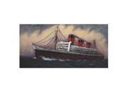 55.25 Travel in Style Steamboat Barge Ship Painted Dimensional Metal Wall Art Decor
