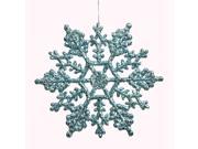 Club Pack of 24 Baby Blue Glitter Snowflake Christmas Ornaments 4