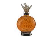 12.25 Orange and Black Pumpkin Pie Hand Blown Glass Perfume Bottle with Clear Stopper