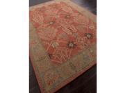 8 x 8 Burnt Orange and Mocha Brown Arts And Crafts Pattern Hand Tufted Wool Area Throw Rug