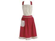 32 Vintage Style Crimson Red and Classic White Polka Dot Women s Kitchen Apron