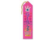 Pack of 6 Pink â€œGirls Rule Jeweled Birthday Party Favor Ribbon Bookmarks 8