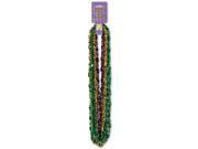 Club Pack of 144 Mardi Gras Multi Colored Satin Swirl Beaded Necklace Party Favors 33