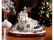 Pack of 2 Icy Crystal Animated Musical Train and Sled Village Figurines 8.5