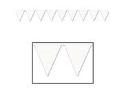 Club Pack of 12 White Outdoor Pennant Banner Hanging Party Decorations 12