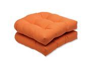 Set of 2 19 Sunbrella Harvest Moon Orange Outdoor Patio Wicker Seat Cushions