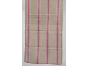55 x 15.75 Naturelle et Terreuse Brown White and Pink Striped Table Runner