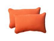 Set of 2 Orange Sunrise Outdoor Patio Rectangular Corded Throw Pillows 18.5