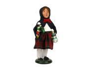 9.5 Caroler Girl with Glass Ornaments Christmas Table Top Decoration